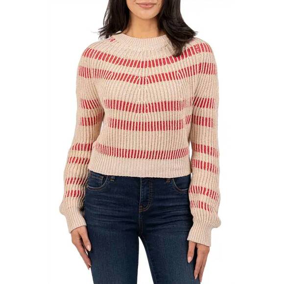 KUT FROM THE KLOTH Sweaters - NEW KUT FROM THE KLOTH reagen stripe crewneck sweater in taupe